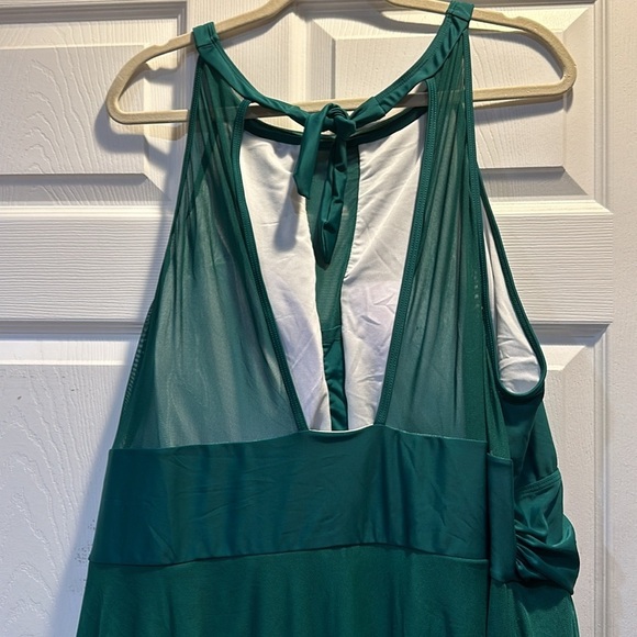 NWT! Bloomchic Green Knotted Back Mesh Insert Swim Dress One Piece Swimsuit 28 - Picture 10 of 11